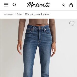 Madewell High Rise Blue Jeans with Relaxed Fit